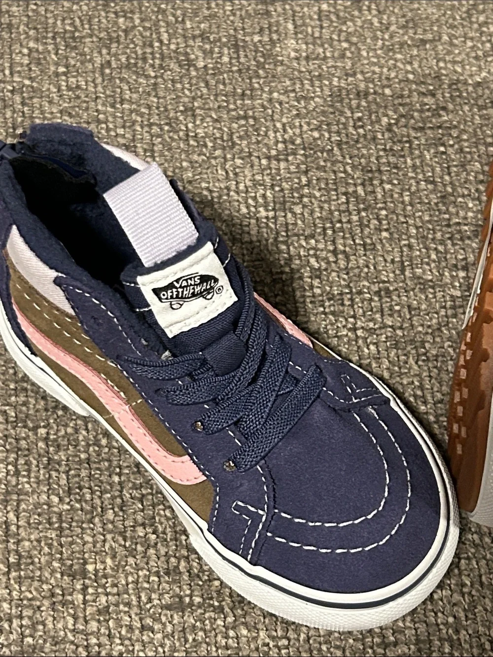 Vans Kids Navy, Pink & Brown Skate Shoes